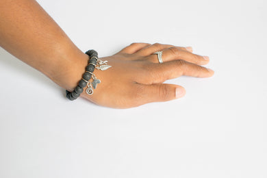 Lava Tumbled Beaded Healing Crystal Bracelet