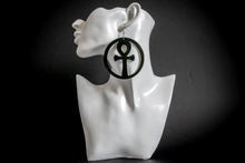 Load image into Gallery viewer, Article Wear Large Wooden Ankh Circle Earrings